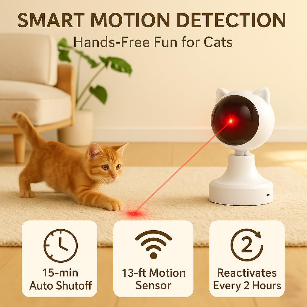 BrightPaws™ Automatic Cat Laser Toy – Smart Interactive Pet Exercise Light with Adjustable Modes, Motion Sensing & Auto Shut-Off