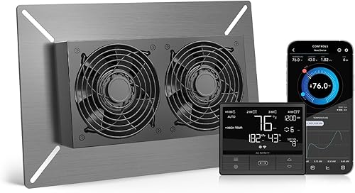 Miniatura 8 de AC Infinity AIRTITAN S7, Ventilador de ventilación de 12 pulgadas con controlador de 10 velocidades, motor EC, clasificación IP-55 para espacio de