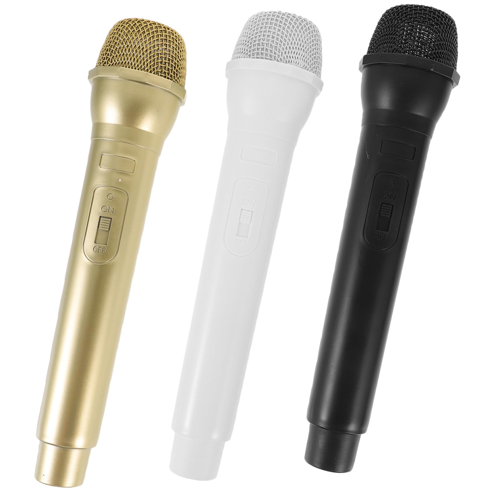 VICASKY Realistic Plastic Microphone Props Set Retro Style for Role Play Training