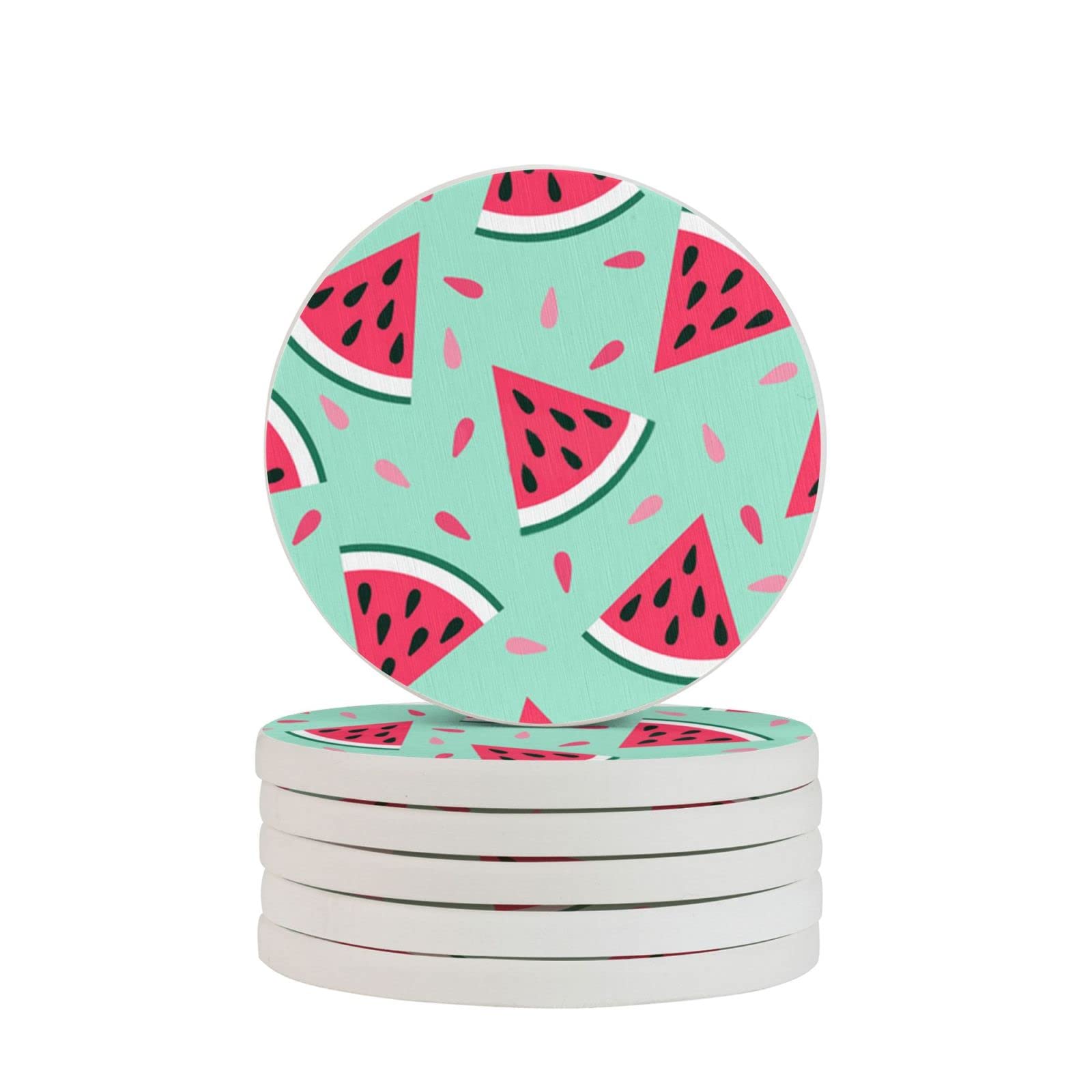 Watermelon Six Piece Drink Coaster for Tabletop Protection Place Mats for Home Decor