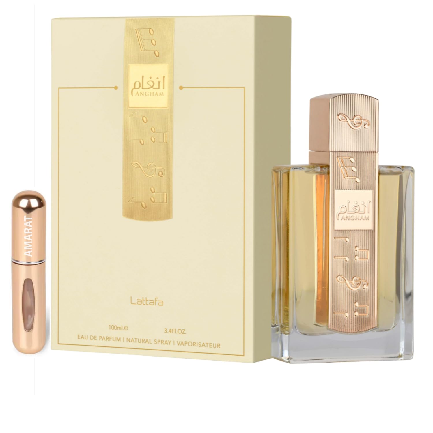 Oryginalny zapach Angham 100 ml, długotrwała woda perfumowana 5 ml, orientalny zapach mandarynki, różowy pieprz i wanilia