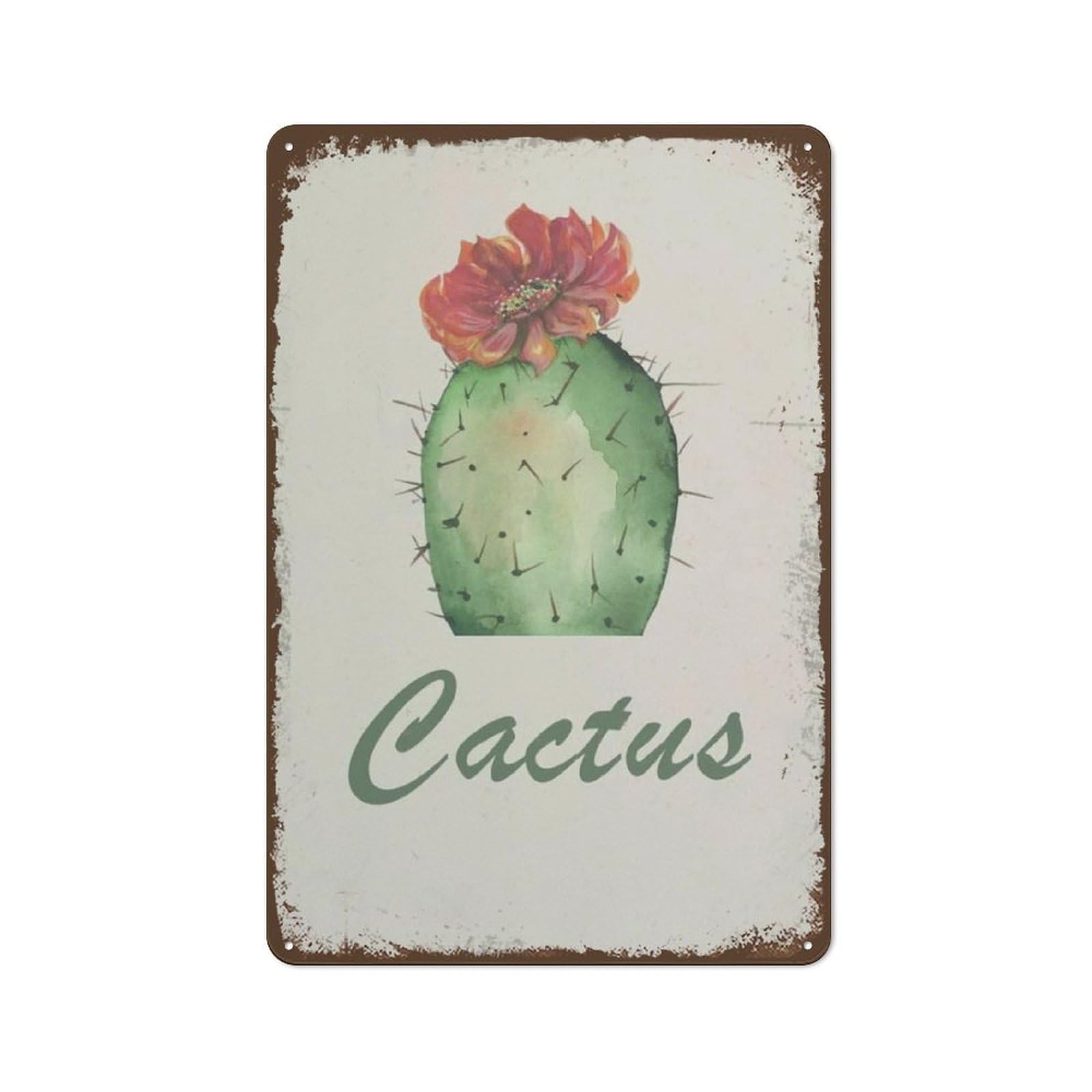 peiyeety Cactus Succulent Bouquet Vintage Tin Sign Decorable Cute Cacti Wall Art Southwestern Floral Decor Art Succulent Wall Sign Decor For Home Retro Great Wall Art Poster 8"x12"