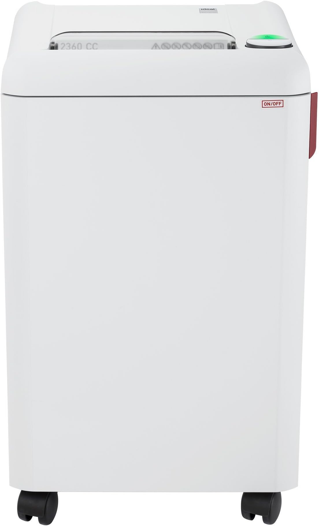 ideal. 2360 Continuous Operation Cross Cut Deskside Paper/Credit Card Shredder, 6-8 Sheet, 1/2 HP Motor, P-5 Security Level, 9 gal Bin