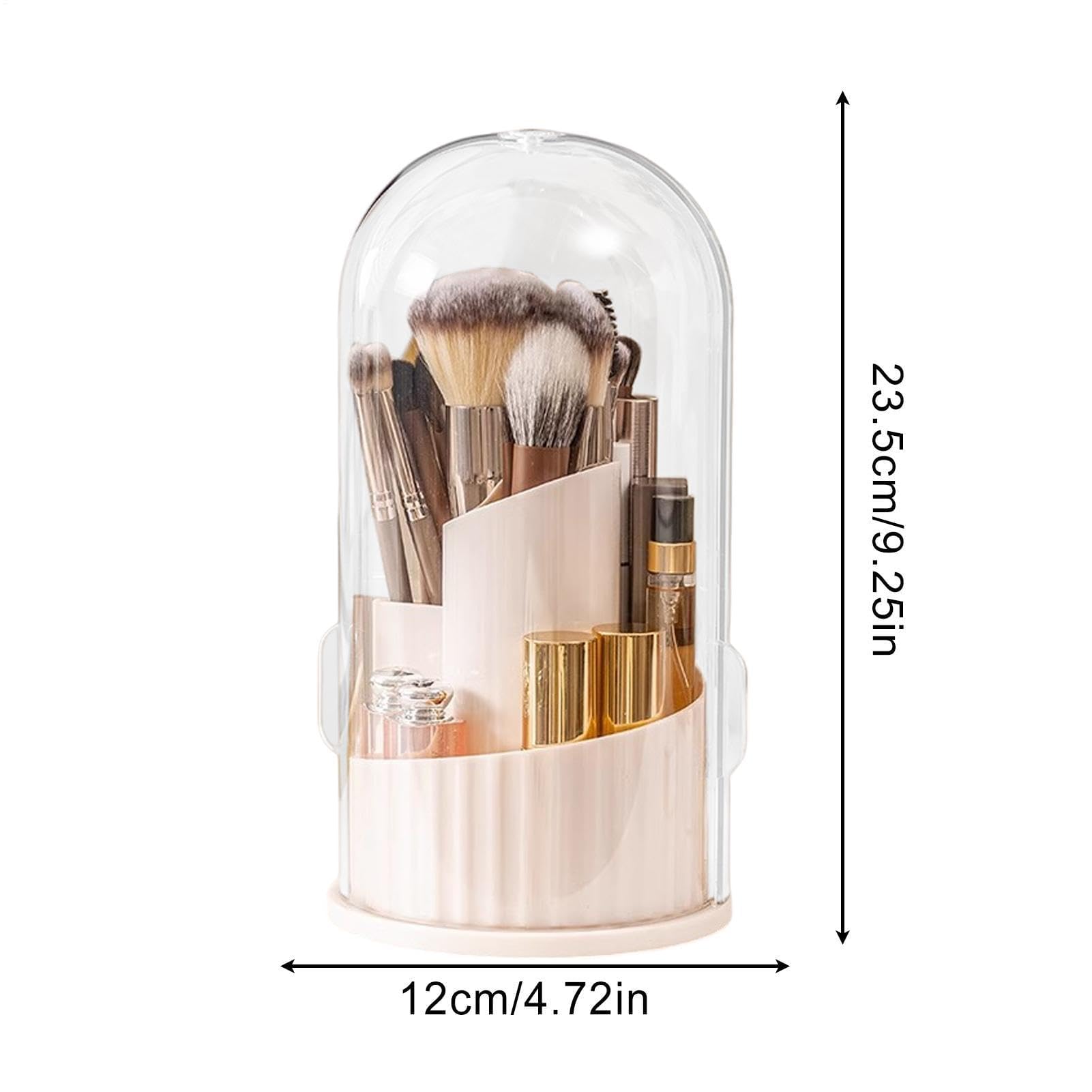 Organizer per pennelli da trucco, con scomparti multipli con coperchio trasparente, per scrivania, bagno e dormitorio, ideale per rossetti, mascara, matite per sopracciglia e accessori di bellezza