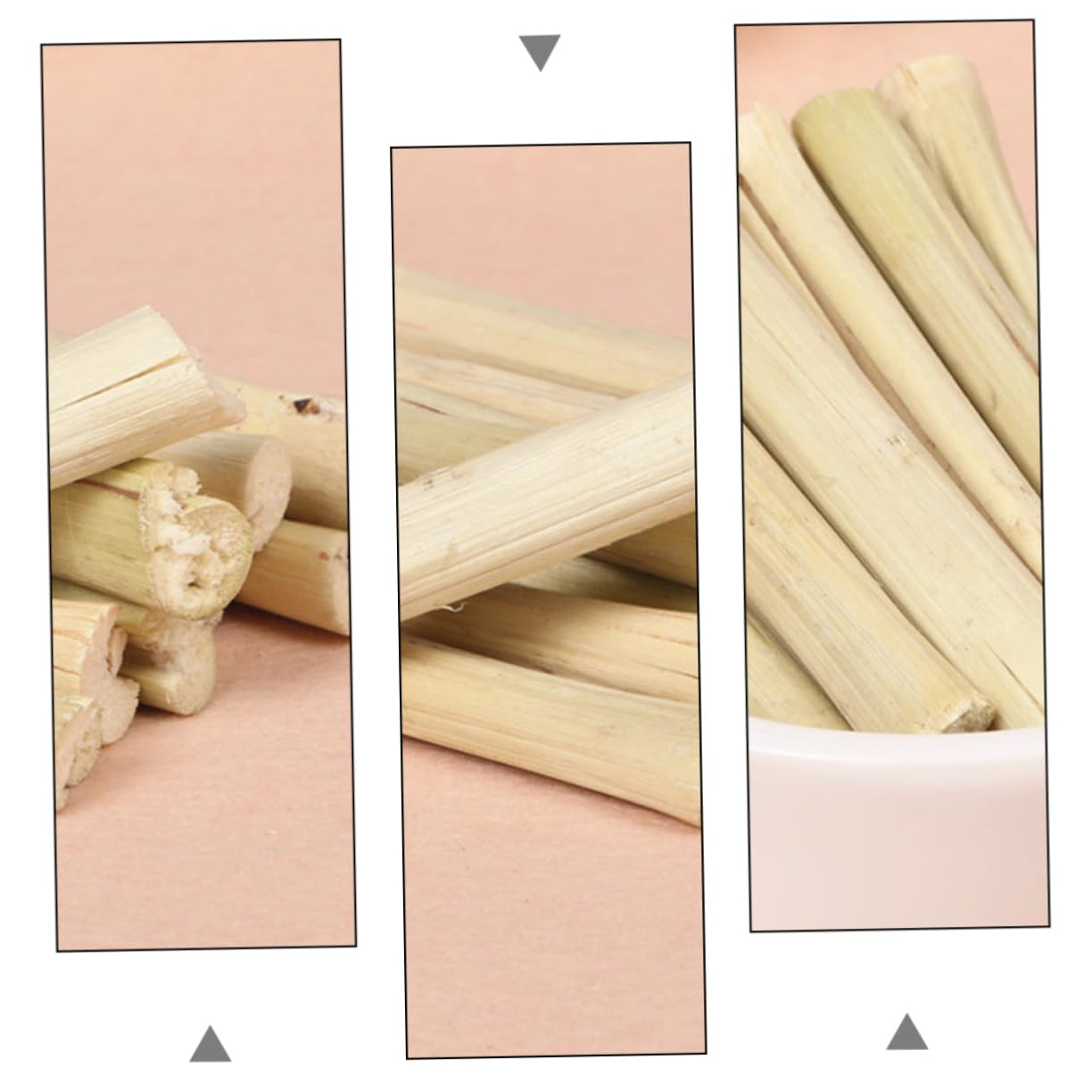 ibasenice Kauspielzeug Naturales Bambus und in aus Kaninchen Unterstützt Gesundes Zahnwachstum und Vertreibt Langeweile Beige Hamster