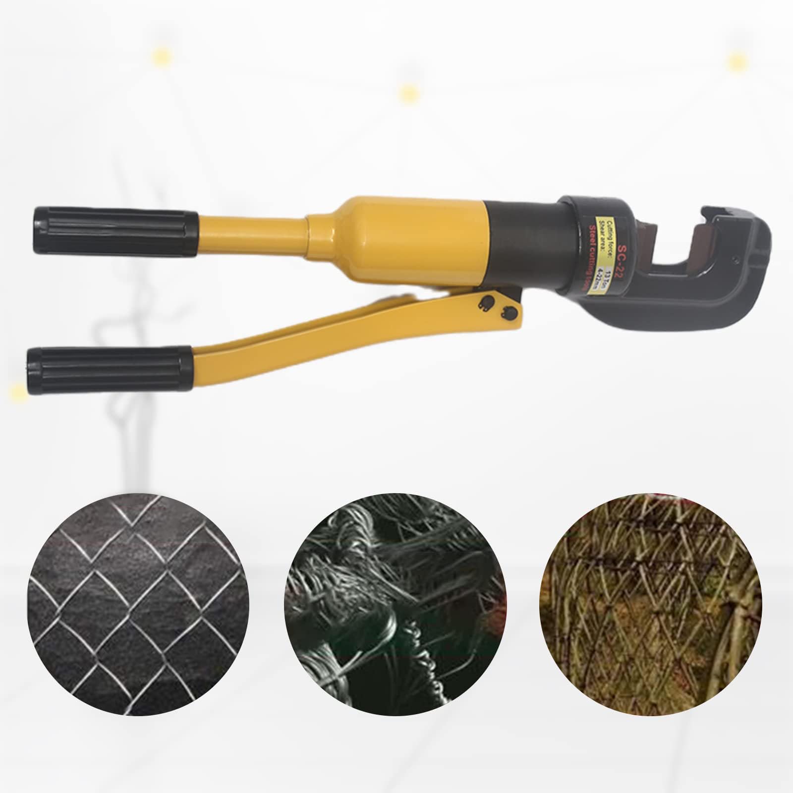 Cortador de pernos hidráulico para corte de barras de refuerzo, cortador de acero de 8/12 toneladas, herramienta industrial resistente para acero estructural, corta hasta 16 mm de refuerzo