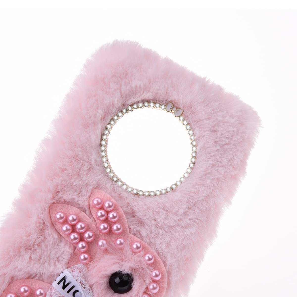 Xifanzi Custodia Peluche per Honor 7X Carino Morbido Peloso Ciondolo Love Inverno Soffice Caldo Hairball Cover Protettiva Fluffy Cover Bambine Copertura Caso per Honor 7X,Nero