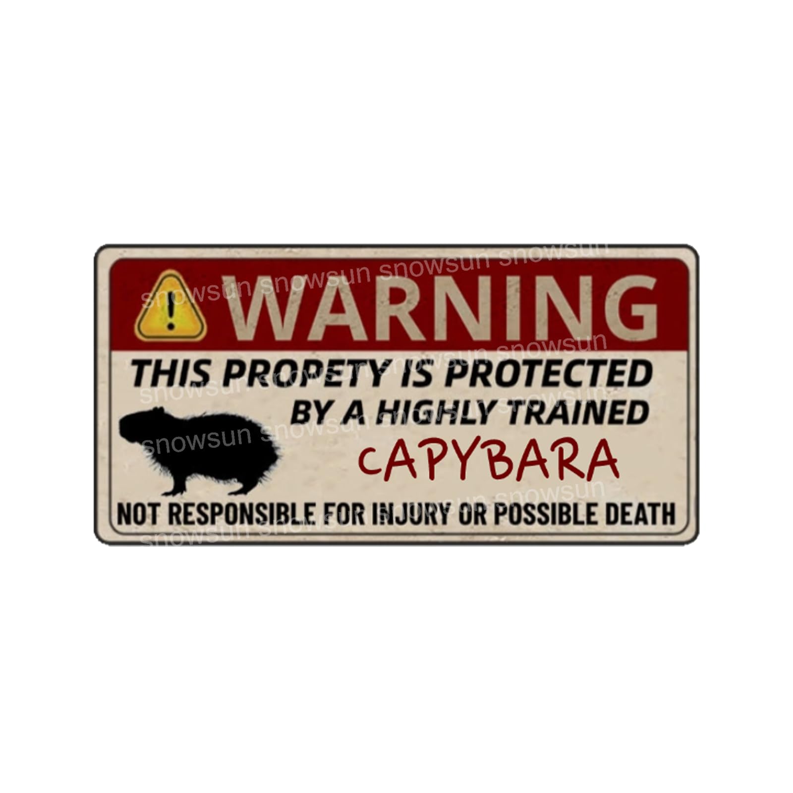 Warning Of Capybara Beware Signs Vintage Tin Sign For Fence Outdoor Yard Home Decor 4x16 Inch