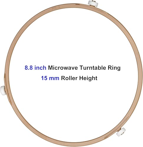 Miniatura 8 de Anillo giratorio de microondas de 8.8 pulgadas con rodillos de 0.591 in, soporte de bandeja para horno de microondas, anillo de rodillo giratorio de