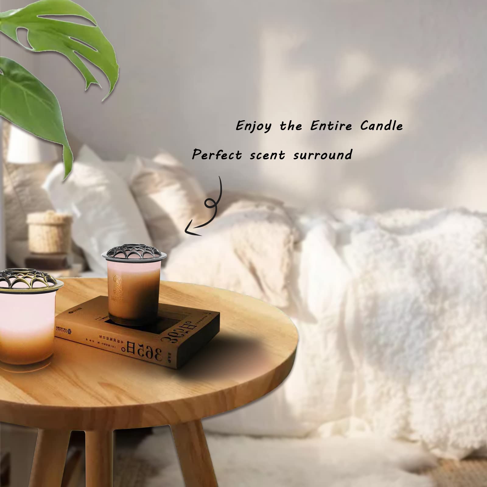 Coperchio Decorativo Per Candele - In Metallo Bronzo, Diametro 3.46 Pollici, Stile Vintage - Foto 10