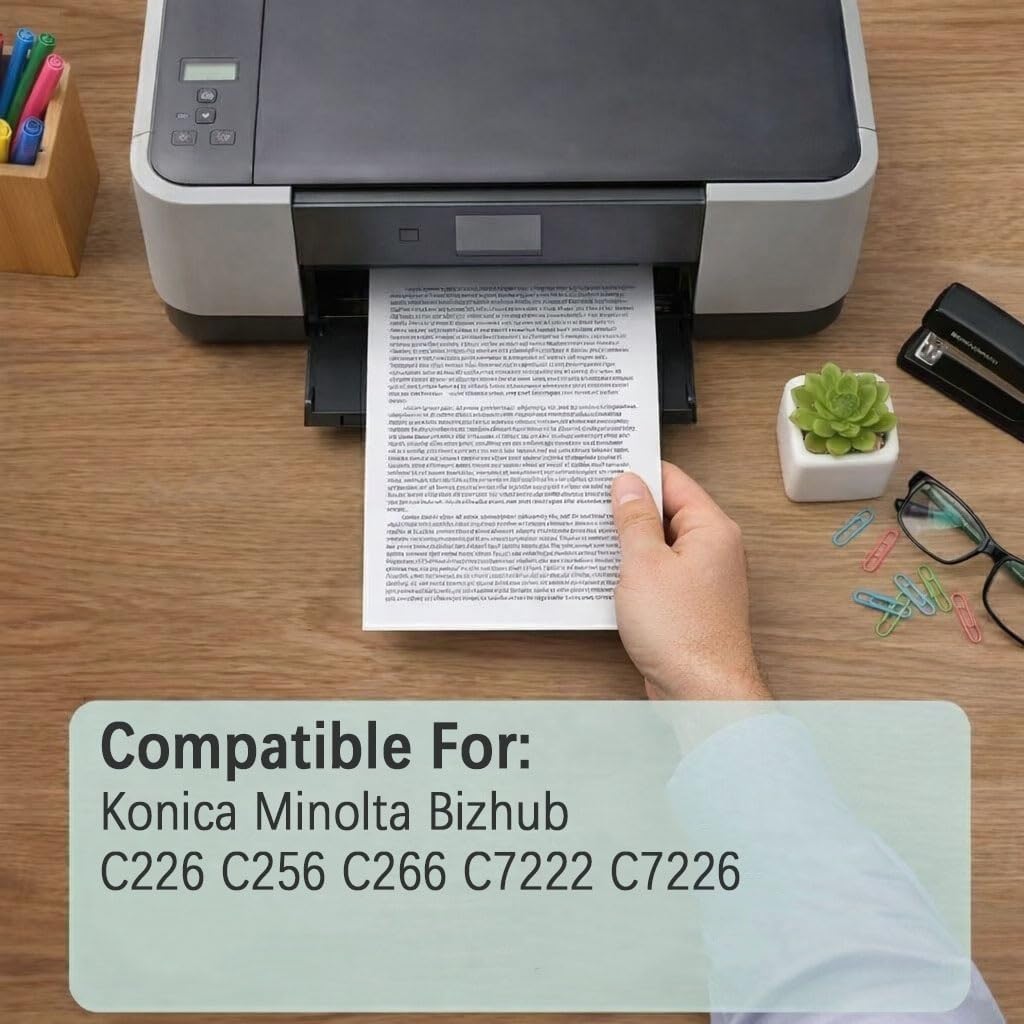 DR215 DR-215 Drum Unit Compatible for Konica Minolta Bizhub C226 C256 C266 C7222 C7226 Printers,High Yield 100000 Pages with Chip(3 Black)