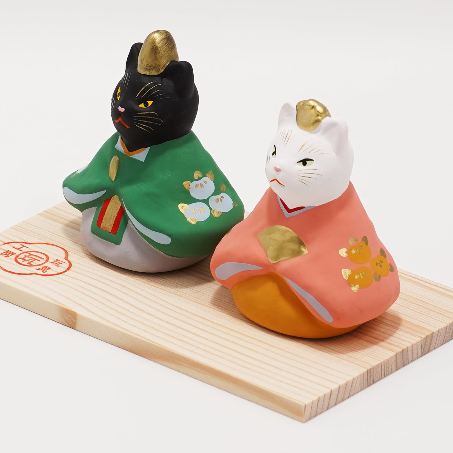 Amazon.co.jp: ふくべ屋 瀬戸焼 雛人形 猫座雛(橘) 玩具工房 ひな人形