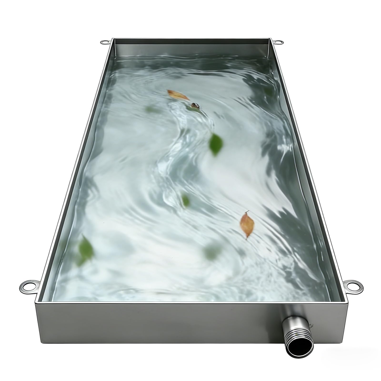 Vaschetta di Raccolta Umidita con Scarico Altezza 10cm in Acciaio Inossidabile for Condizionatori Esterni e Pompe di Calore Cassetta Scarico Condensa Condizionatore(65x90cm(26x35in))