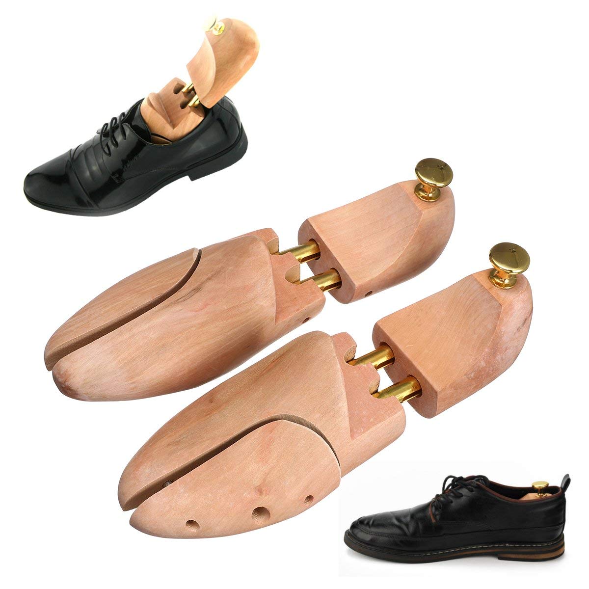 1 Paire Réglable Hommes Chaussures En Bois Arbres Shaper Keeper Bois Brancard Shaper Soutien Arbre Shaper Rack - B