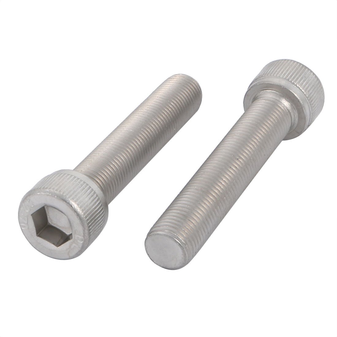 Sourcing Map Silver Tone Sourcingmap M10x50mm 1Mm Pitch 304 Stainless Steel Hex Socket Head Cap Screws Bolts 2Pcs