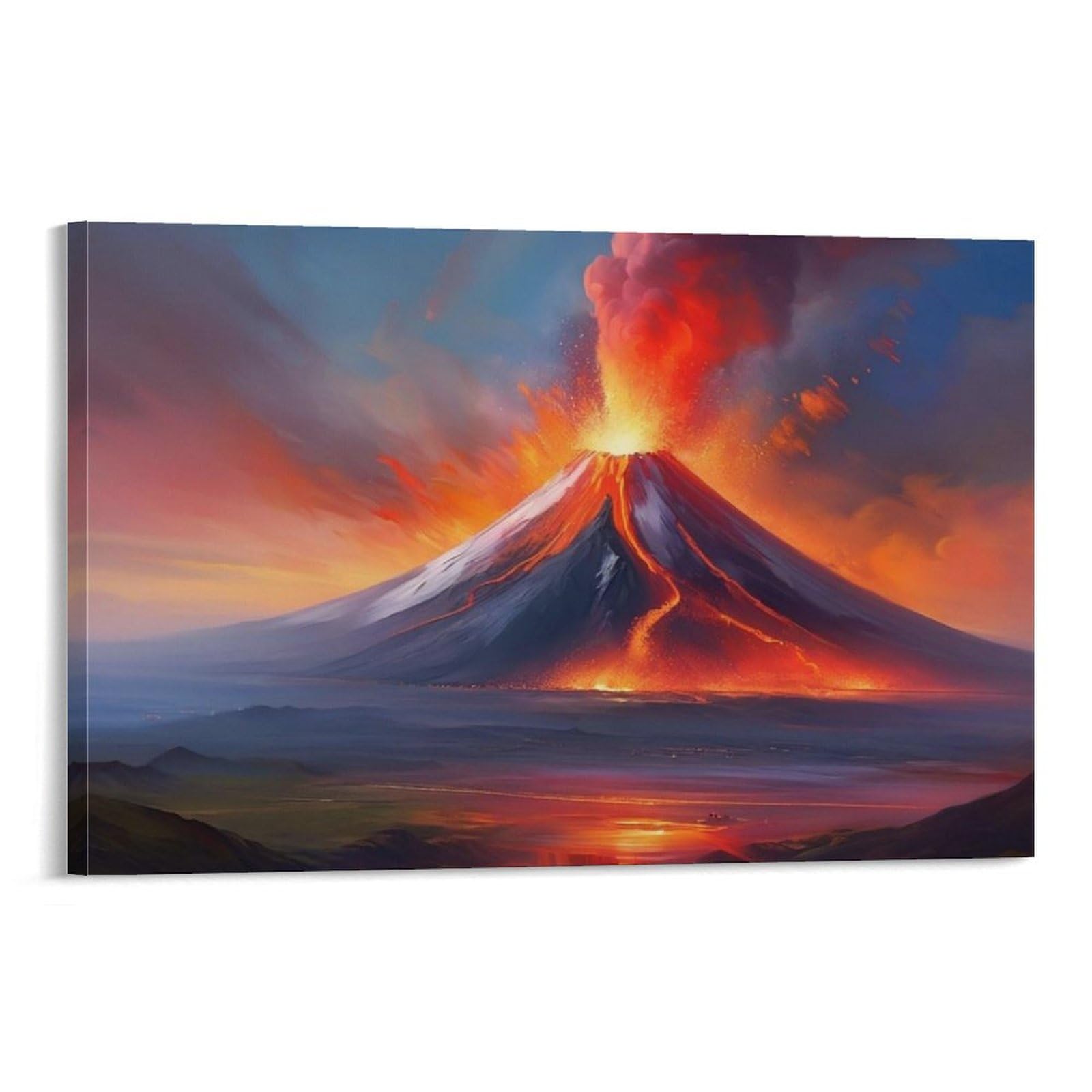 Impressionist Style Volcanic Lava Canvas Painting Posters And Prints Wall Art Pictures for Living Room Bedroom Decor 24x36inch(60x90cm) Frame-style