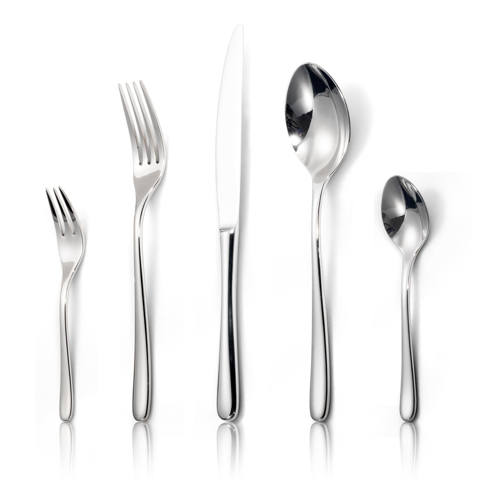 Alata Vienna 18/10 acciaio inox lucido, set di posate 6 persone, posate 30 pezzi, lucido, lavabile in lavastoviglie