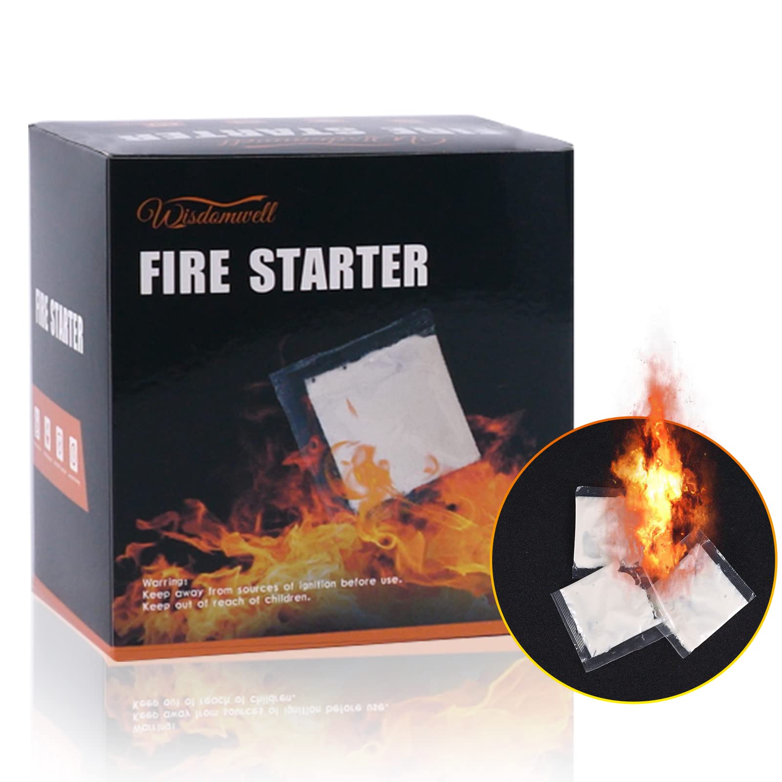 WISDOMWELL Fire Starter Pack of 100 Fire Starters, AllPurpose Indoor