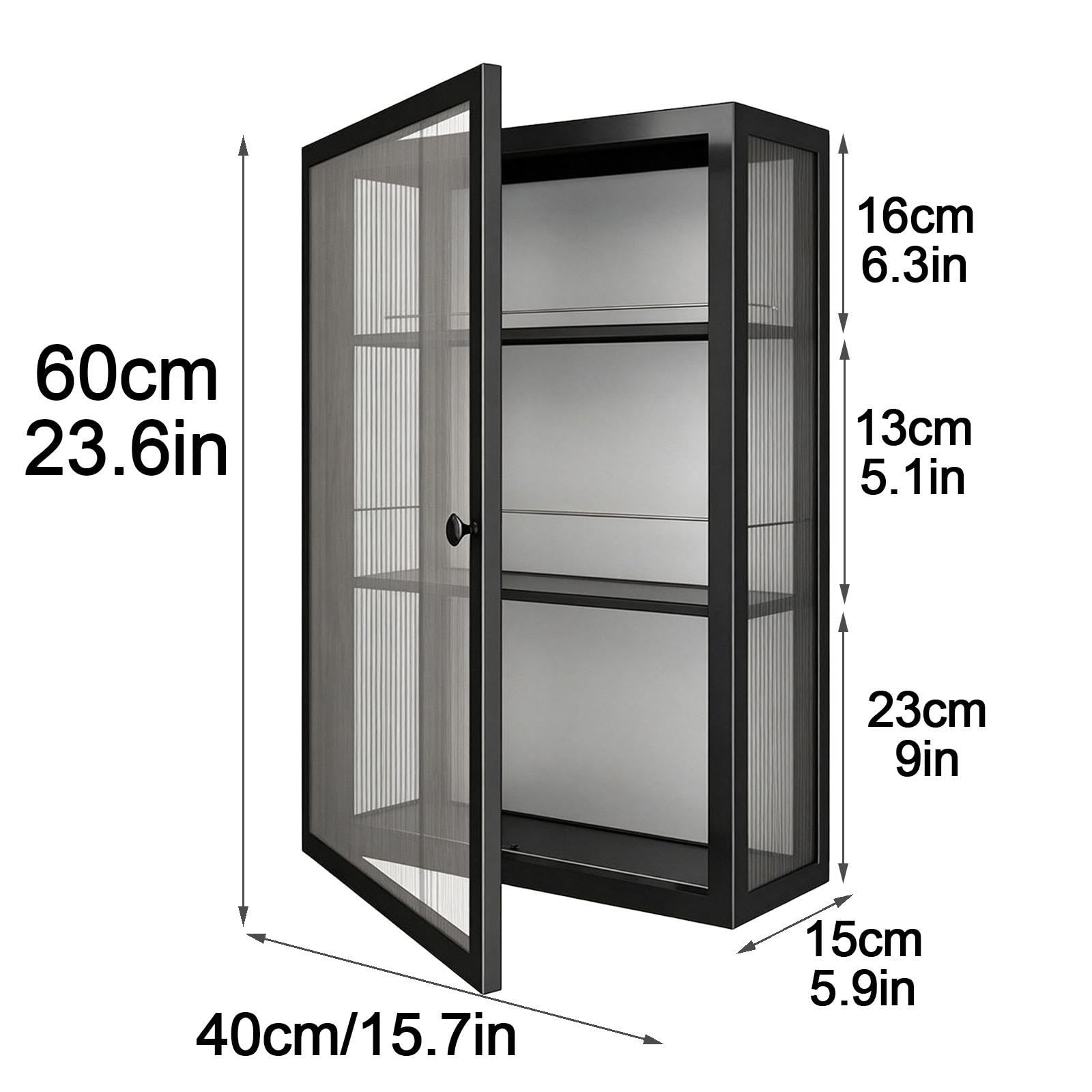 Pensile Cucina da Parete, Ripiani Regolabili Altezza 60cm Mobiletto