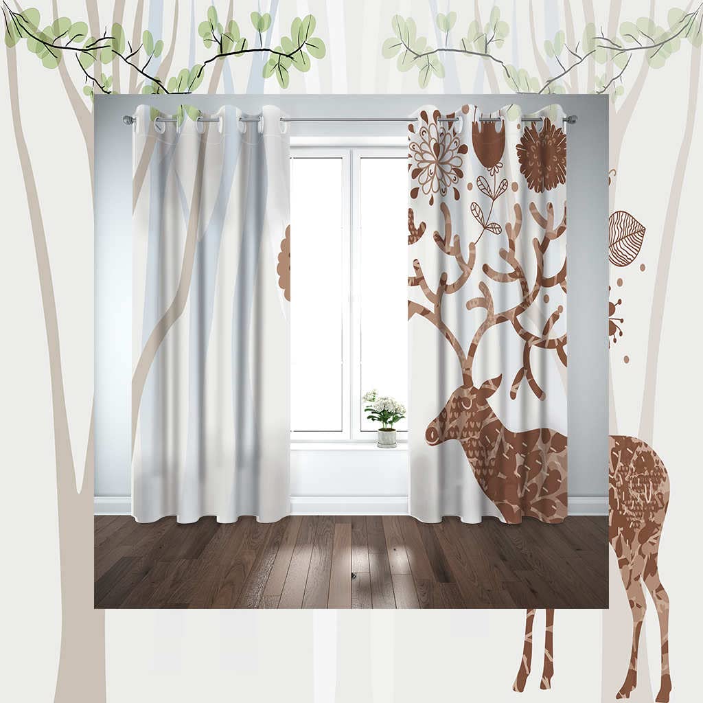 Modernas Cortinas Dormitorio Juvenil Impresión 3D Alces Animales 300x280cm Ojales Cortinas Opacas 2 Piezas para Dormitorio Habitación De Los Niños Cortina Decoración del Salón