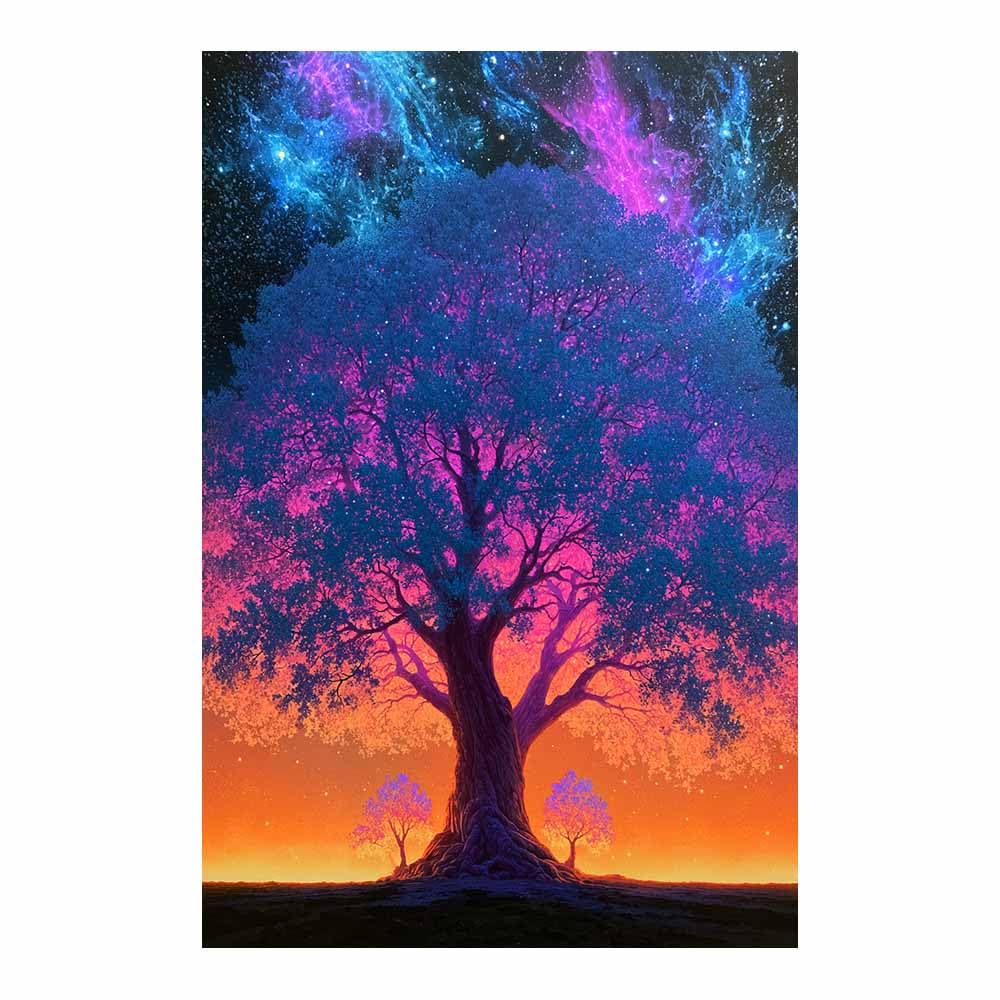 PUQAAEO Tree Of Life Wall Art Turquoise Splash Tree Modern Abstract Print Poster,Aesthetic Wall Art For Farmhouse Home Wall Hanging Decoration Supplies(Multicolor)-60x90cm Unframed