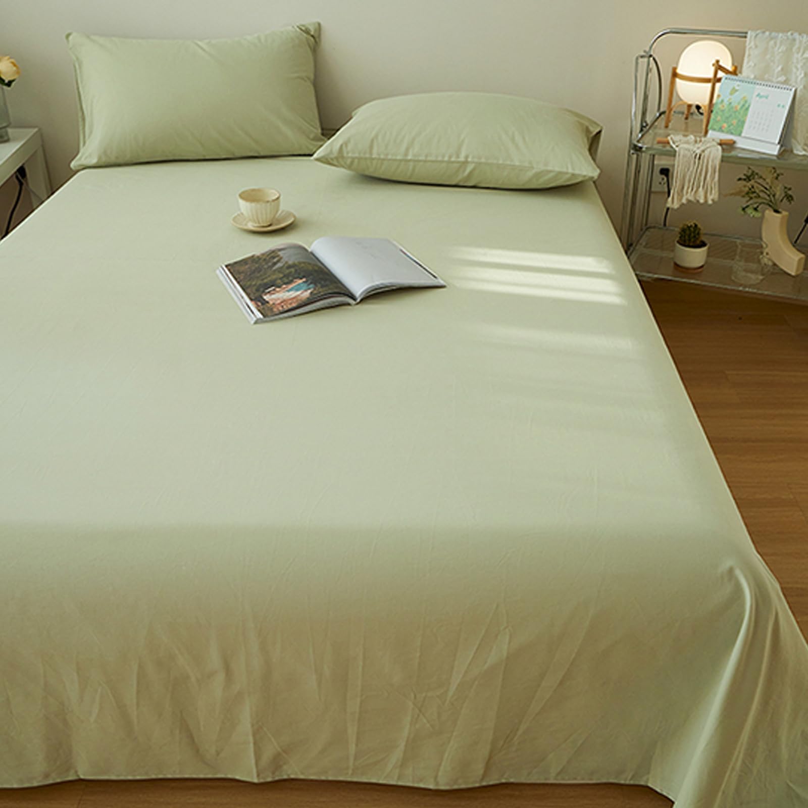 Bettlaken ohne Gummizug 240 x 270 cm mit Kissenbezug weiches und pflegeleichtes Betttuch Baumwolle für Hotels und Pflegeeinrichtungen braun