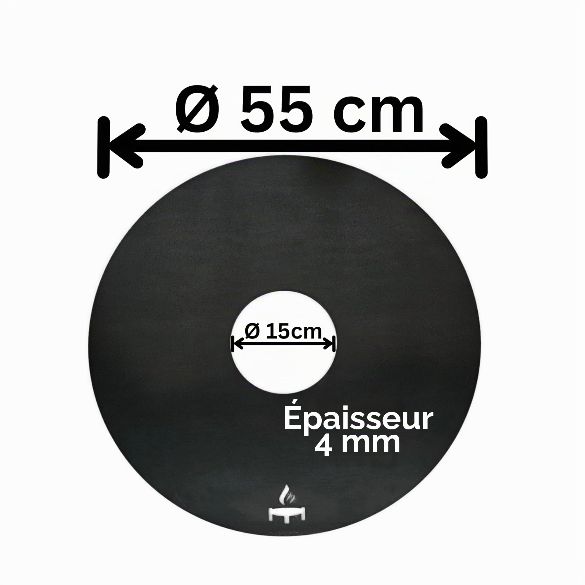 Plaque de cuisson 55 cm 4 mm pour barbecue sphérique 57 cm Fabriquée en Allemagne
