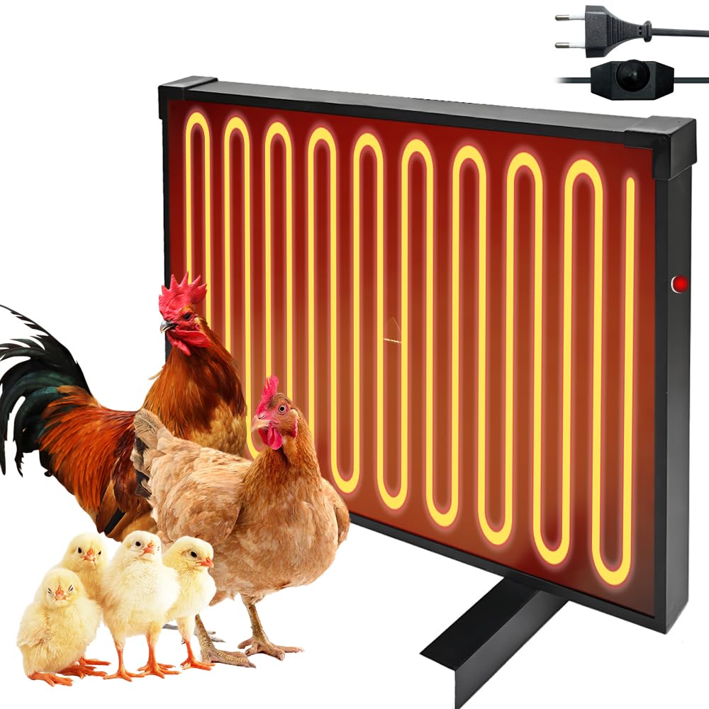 Placa Calefactora para Pollitos y Gallineros, 160W, Panel Calefactor de Bajo Consumo para Granjas, Corrales de Patos y Aves