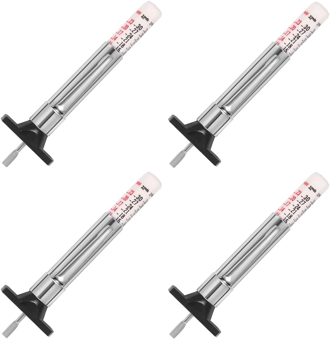 Tire Tread Depth Gauge, Tread Depth Gauge, Tire Gauges, Color Coded Tire Depth Gauge, Tire Tread Gauge, Tire Tread Depth Accurate Measurement Tools by PROND (White Type - 4PCS)