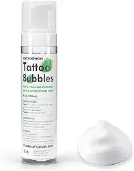 Tattoo Bubbles 8,5Oz Espumante Pós-Tratamento Tatuagem Sabonete Verde Para Curar, Limpar E Limpar Pele E Piercings - Fórmula Suave, Hidratante E Vegana (Espuma Verde, 8,5 Fl Oz)