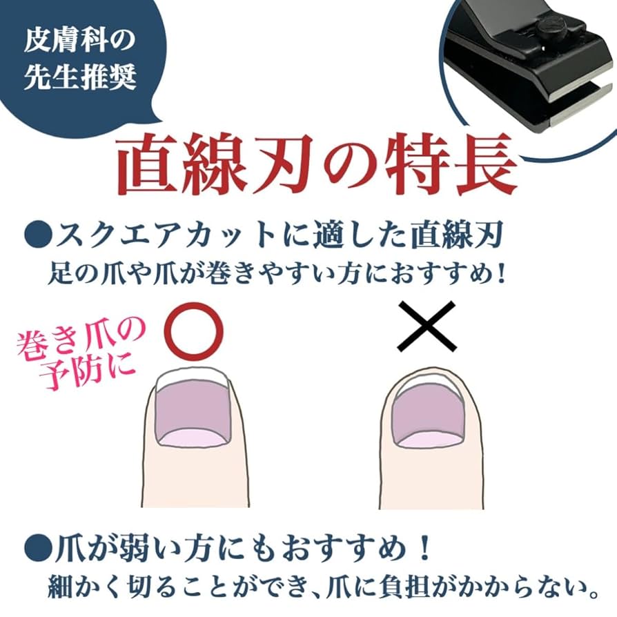 Amazon | 皮膚科医監修 TAKES 爪切り 直線刃 足の爪 巻き 爪きり