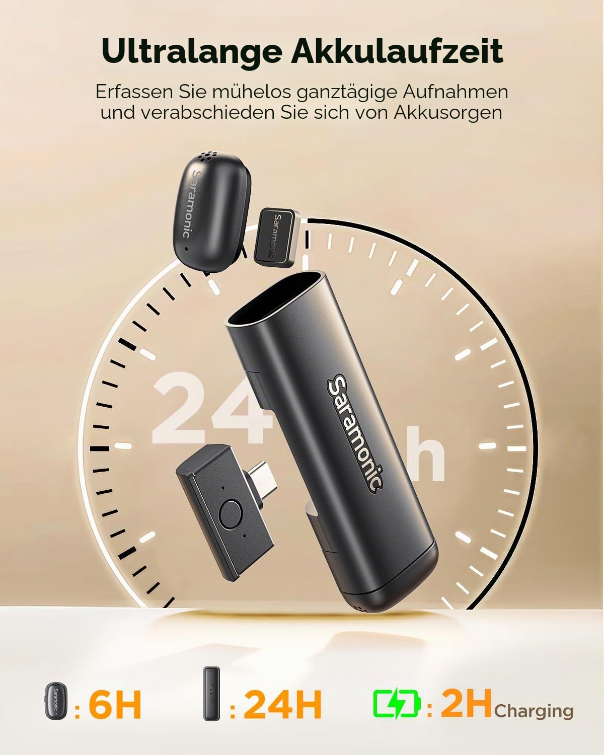 Saramonic Air SE kabelloses Lavalier-Mikrofon, 48 kHz/24 Bit, USB-C&Lightning Mini Mikrofon für iPhone, Android, PC, Ansteckmikrofon für Vlogging, Streaming, YouTube, Interviews