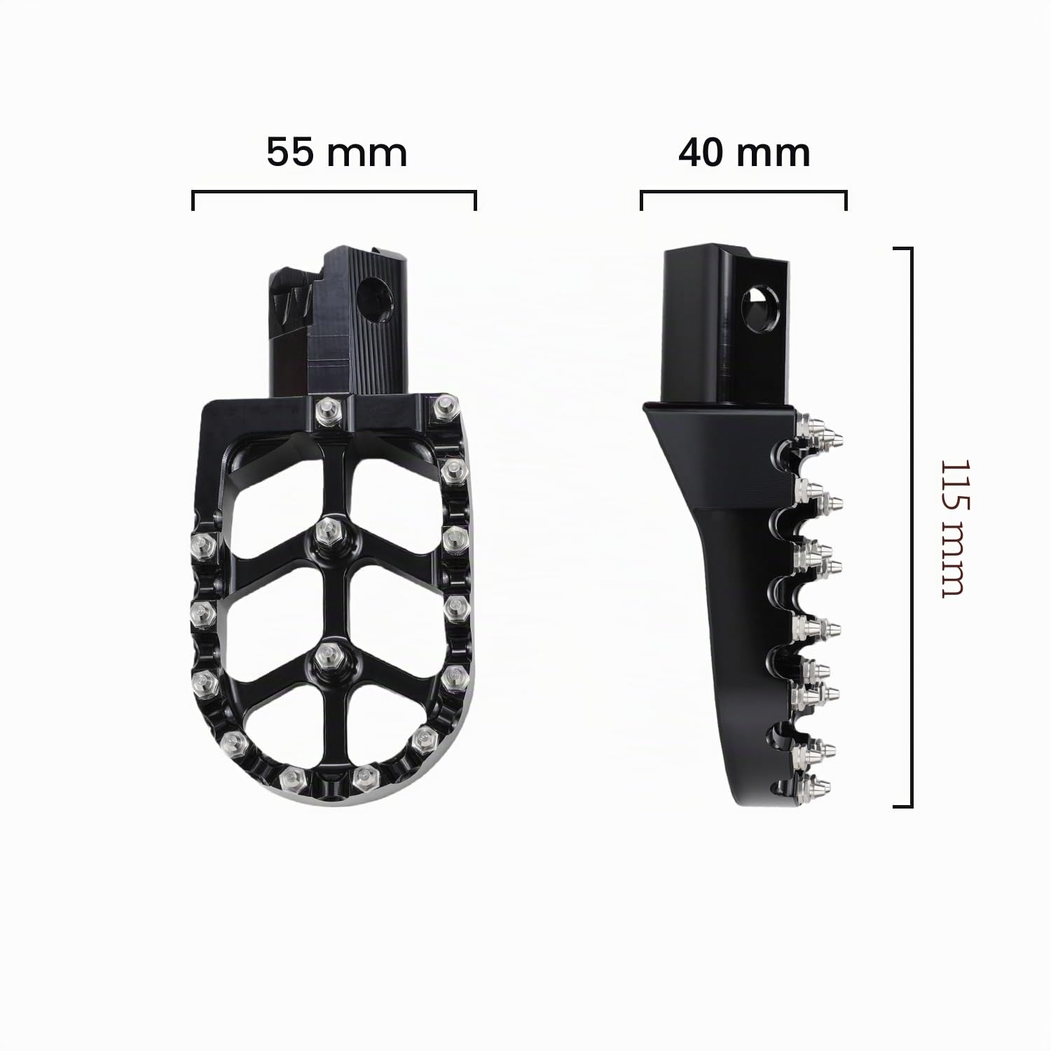Dirt Bike Fußrasten, Motorrad Breite Fußrasten Fußpedale CNC mit Federn für Fantic XMF 125 Schwarz