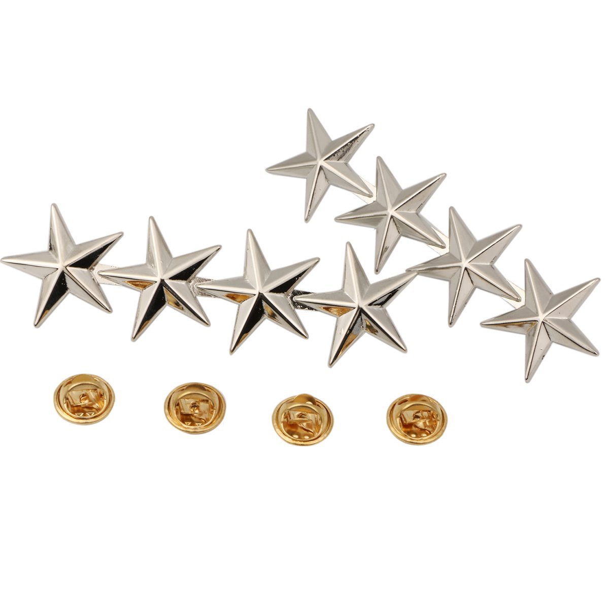 2 Paar US Army Offizier 4 Star General Rank Abzeichen Pin groß Farbe Silber