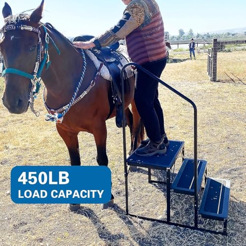 Image of RV Step with Handrail, 3-Step Stable Heavy Duty Universal Stair