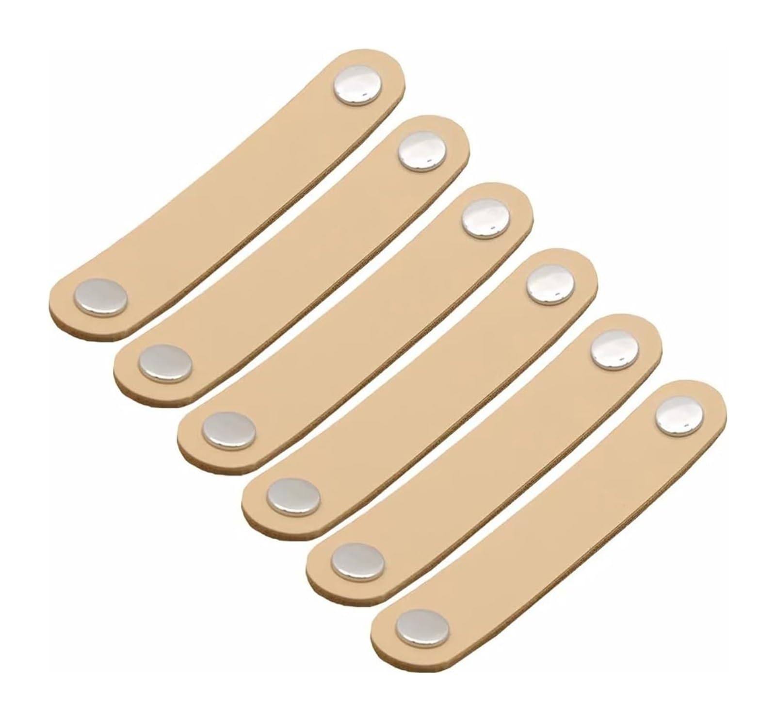 Opeximatun Khaki Leather Drawer Handles, Leather Furniture Handles Multicolor Multiple Sizes For Cabinet Drawers(,Hole Distance 96Mm)