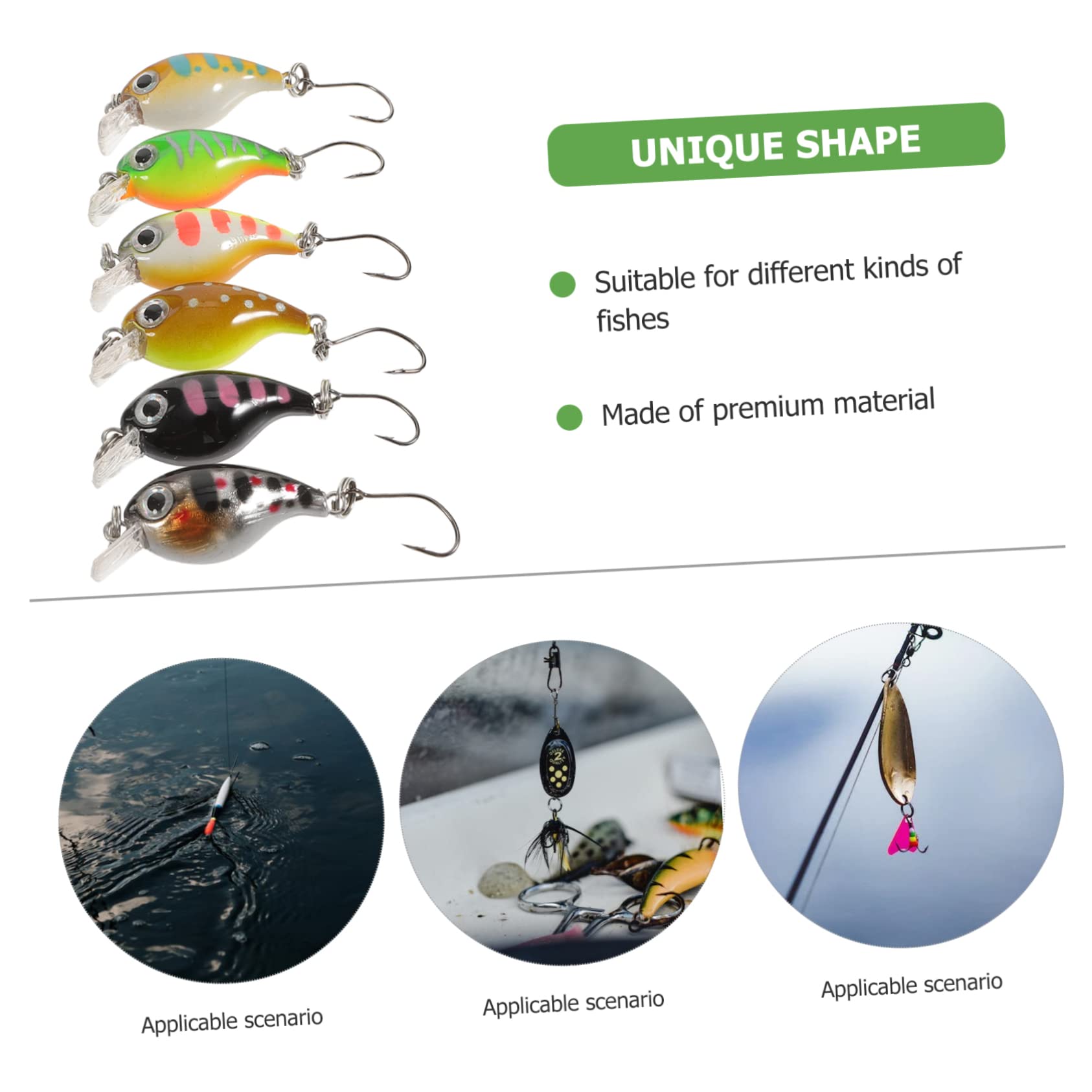Kisangel 30pièces Leurres De Simulés Plastique Appâts Flottants Colorés Leurres Résistants pour Truite Et Carnassiers