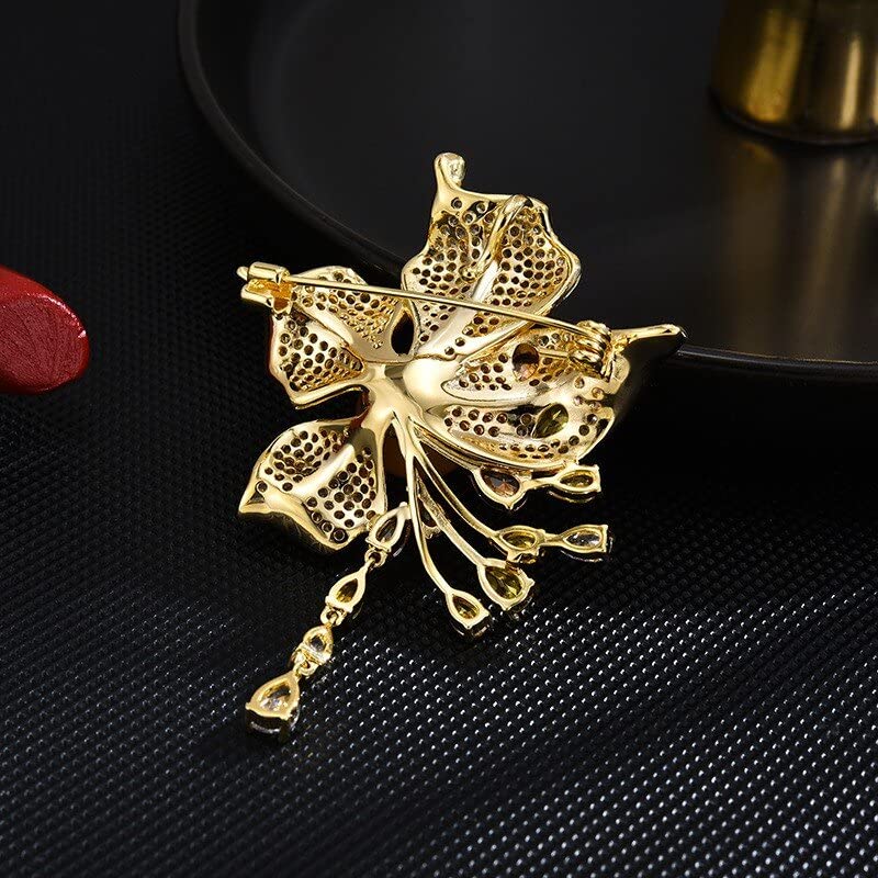 Image of Flower Brooch for Women Rhinestone Flower Brooch Pins Floral Brooches Jewelry Gift for Mom Wife