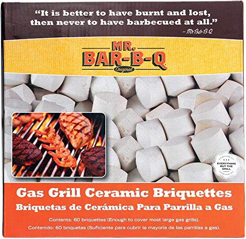 Mr. Bar-B-Q 06000Y Ceramic Gas Grill Self Cleaning Briquettes, Replacement for Lava Rocks
