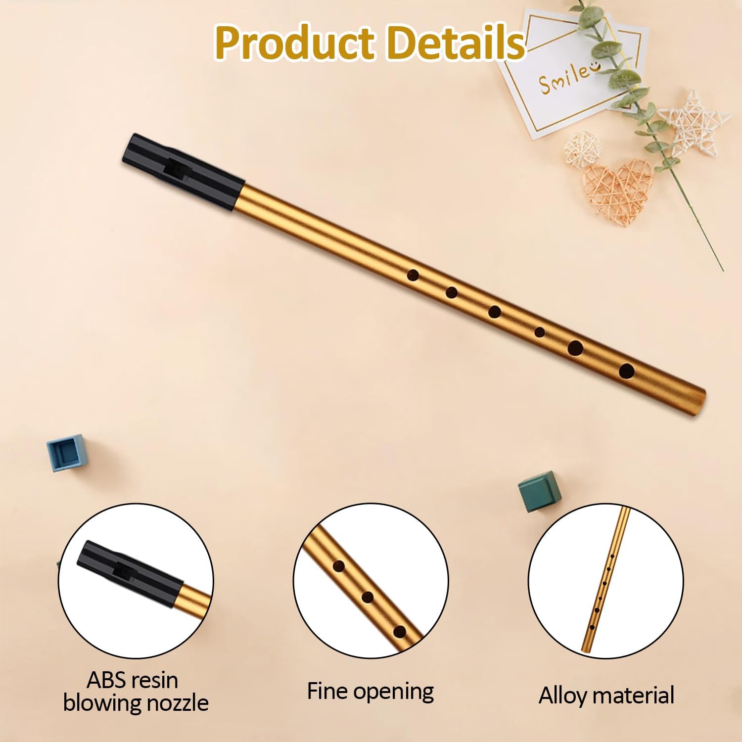 Tin Whistles, Penny Whistle Six-Hole Tin Whistle D, D-Shaped Instrument Tool, D Tin Whistle, Tin Whistle For Beginners, For Band Performance For Beginners Intermediates & Experts - Image 3
