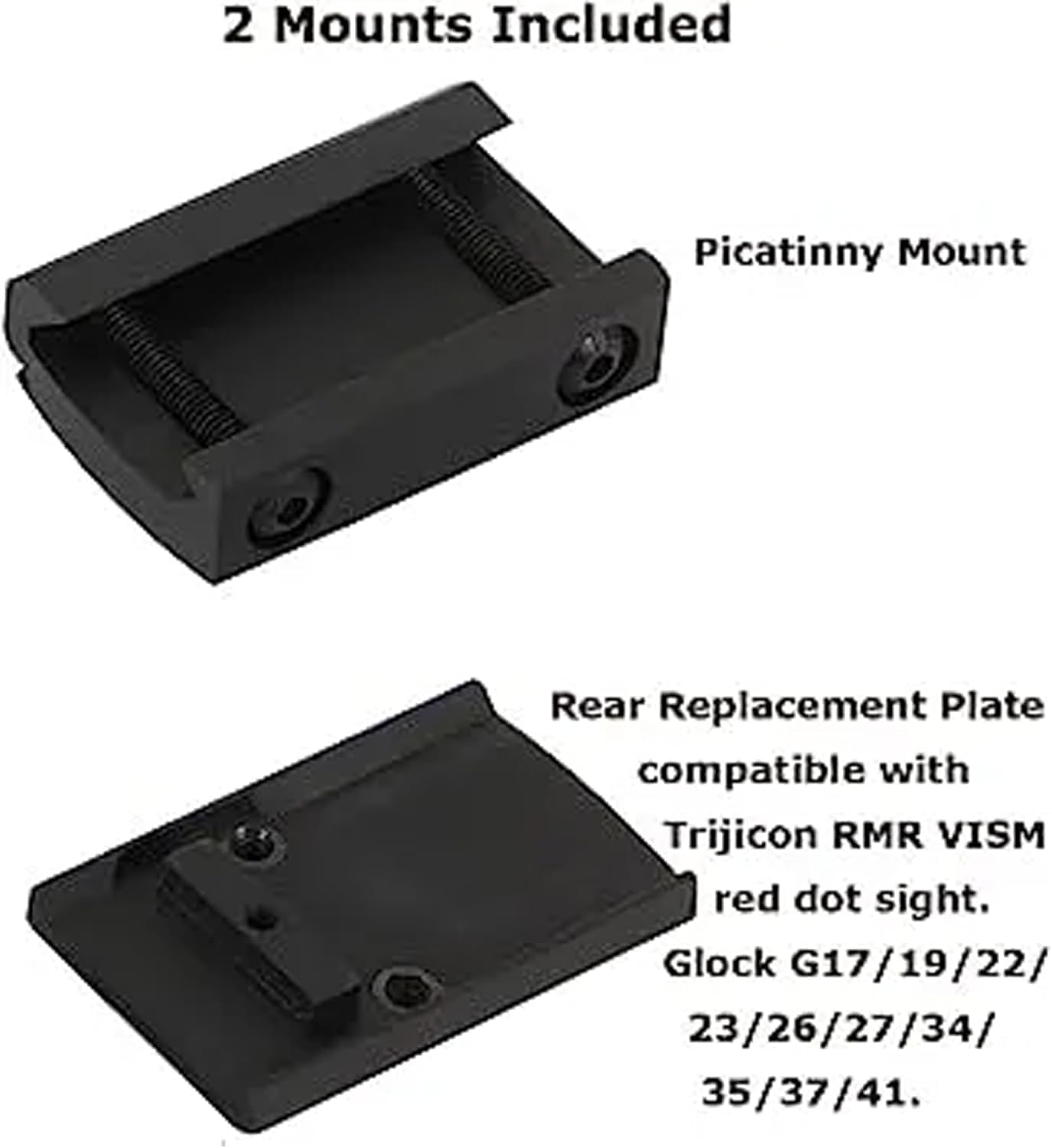 RMT S2 5 MOA Foldable Red Dot Reflex Sight Set for 20mm Picatinny Rail/Glock Mount Base, Power Saving Function Included, Included Exercise Calling Function