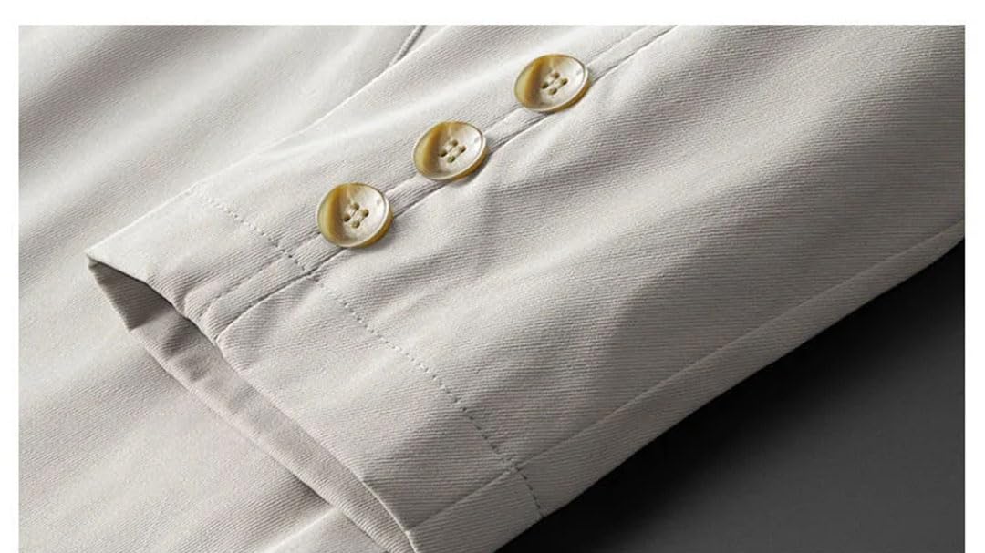 Trench da uomo in tinta unita, medio lungo, bottoni, risvolto, capispalla, affari, tempo libero, cappotto allentato