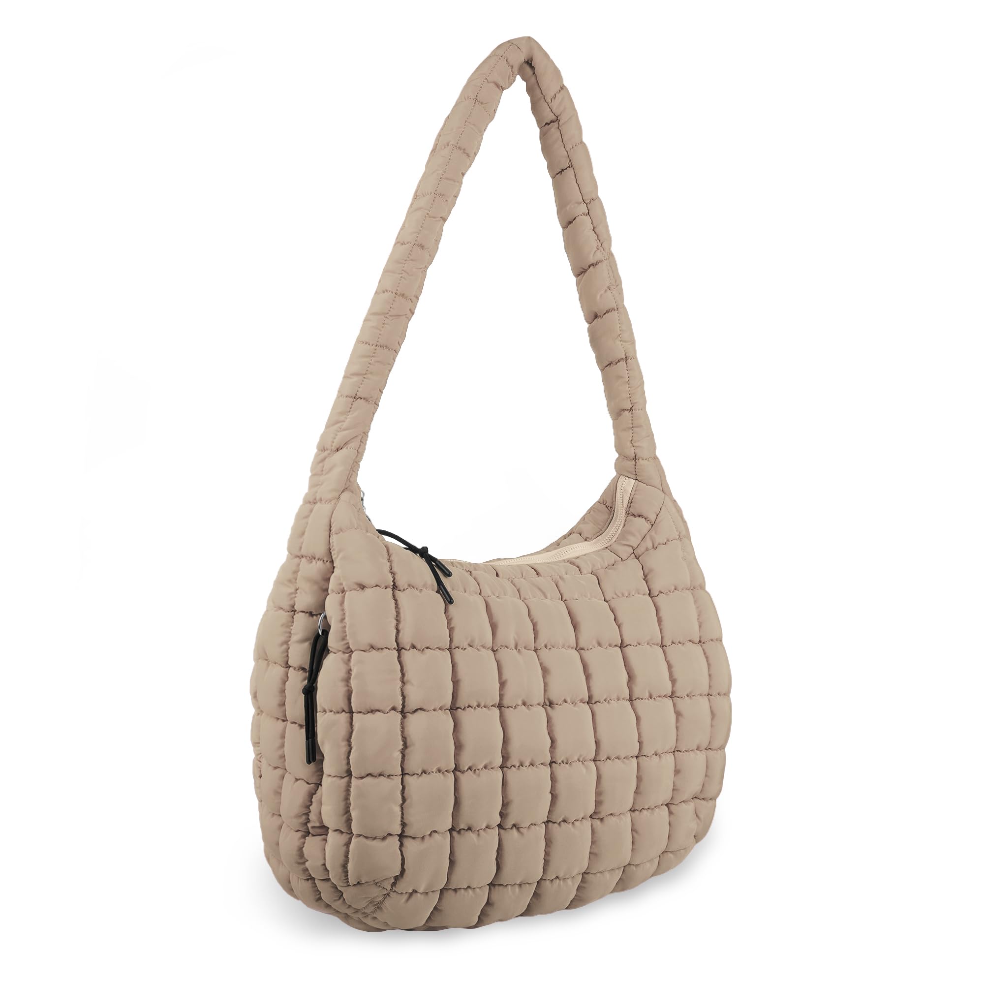 Quilted Puffer Tote Bag Purse Puffy Crossbody Shoulder Bag,Lightweight Nylon Hobo Bag Puffer Carryall Bag for Women Girl