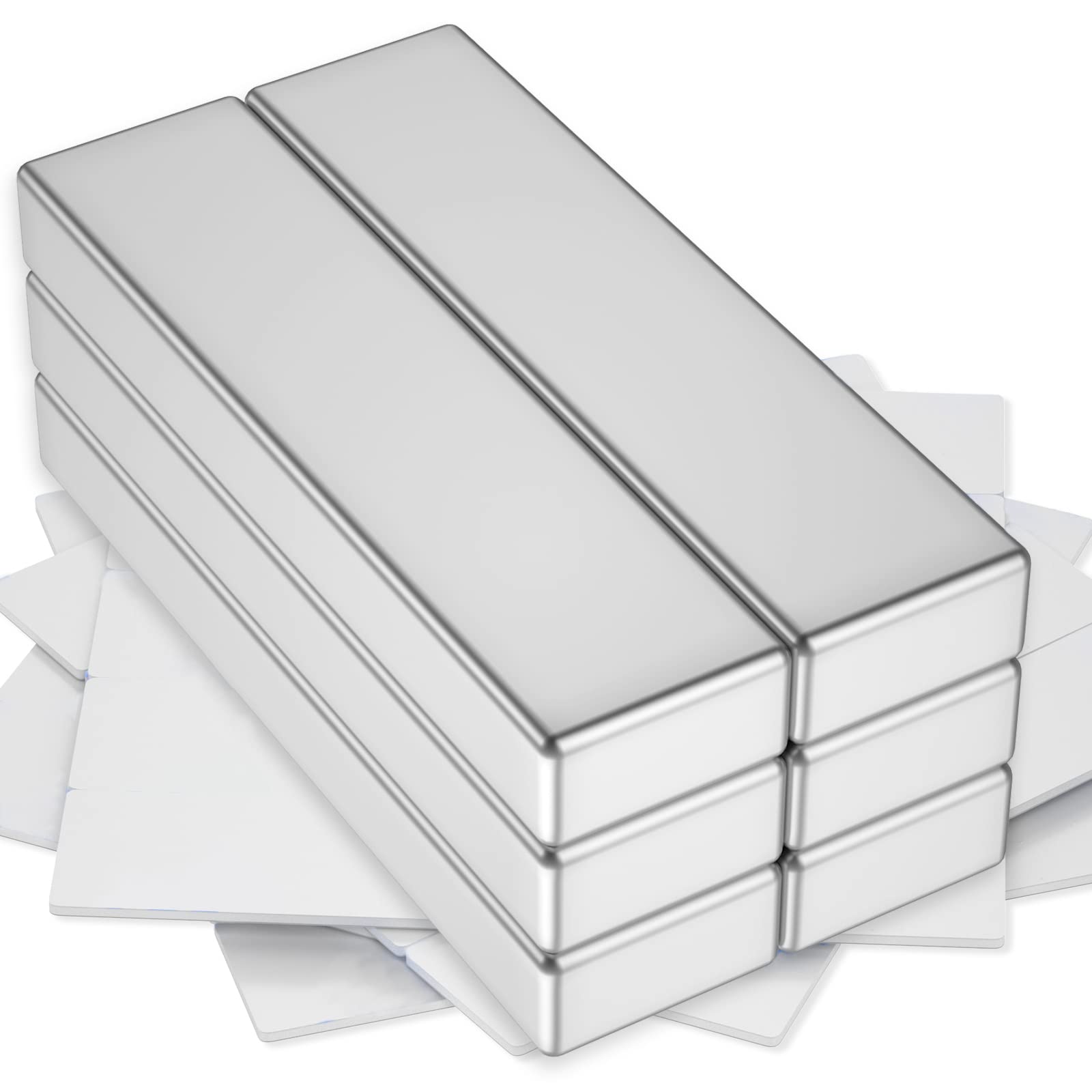 4 Magneti Neodimio Fortissimi - Rettangolari Con Nastro Biadesivo | Per Frigo, Lavagna, Fai Da Te - Foto 5