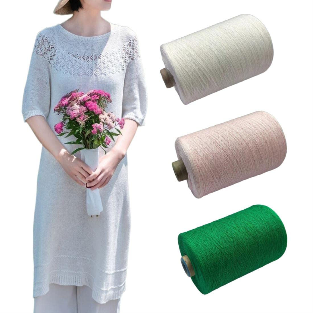 Hilo de Lino de 500g y 0,2mm para Tejer a Mano, Hilo de Punto de Lino, Hilo de Ganchillo Fino, suéter de Verano, Sombrero, Hilos de línea DIY