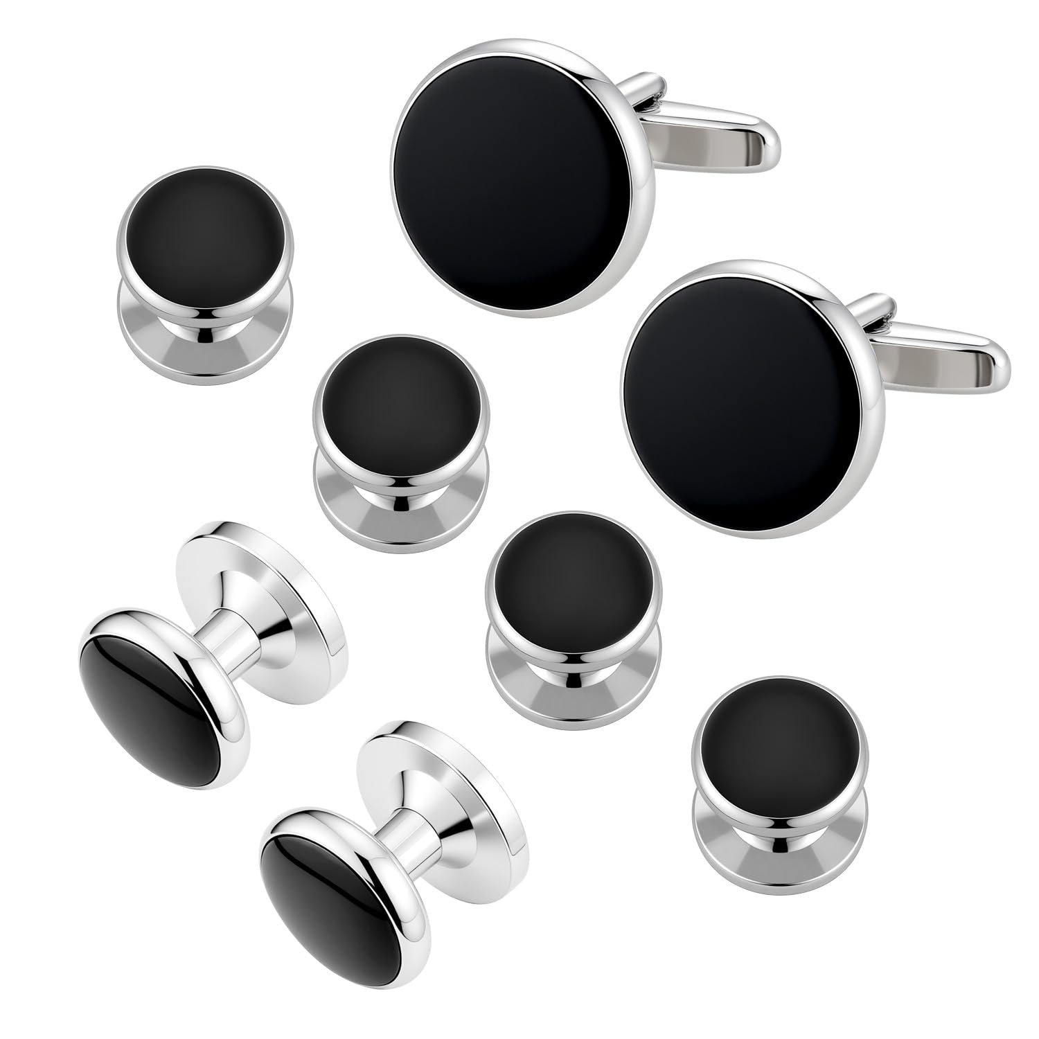 Cufflinks and Tuxedo Shirt Studs Stainless Steel Cuff links mens