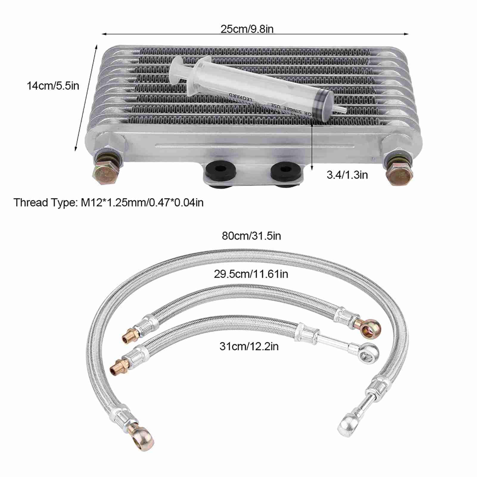 Motorölkühler Motorrad 125 ml Motorölkühlsystem-Kit für CB CG-Motor