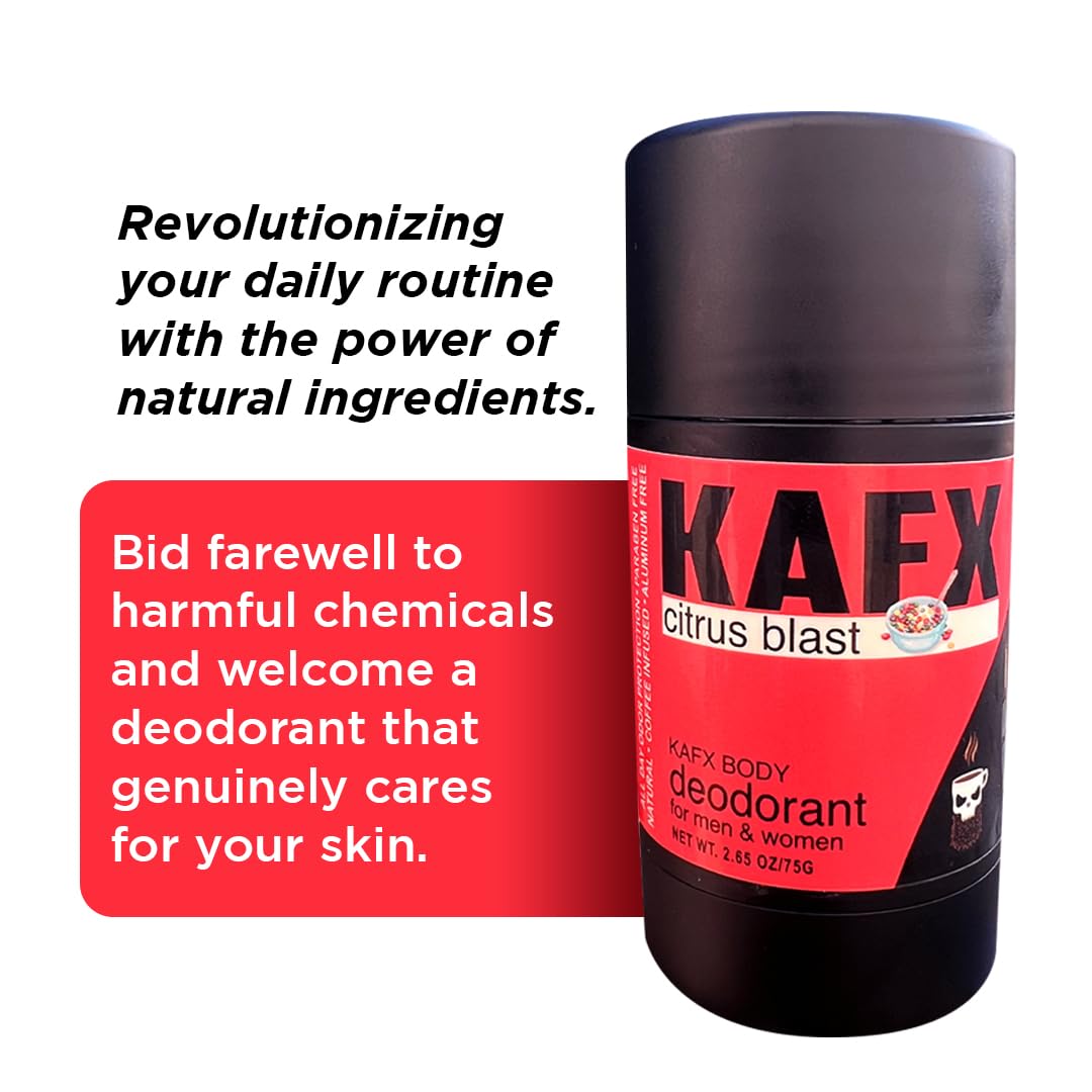 Citrus Blast Deodorant for Women and Men - Organic and Natural, Aluminum-Free, Coffee Oil-Infused for Long-Lasting Odor Protection, Single Pack, Paraben-Free, 2 Pack, 2.65 oz/75 g - Image 6