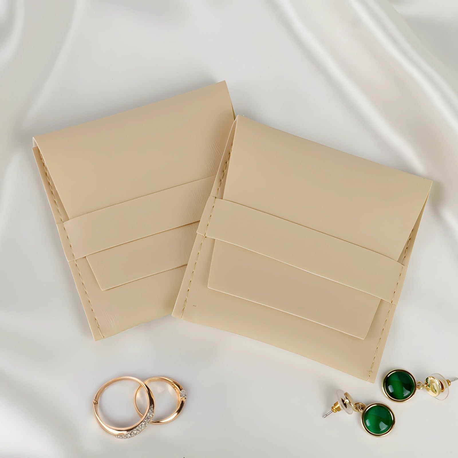 40 bolsas de microfibra con forro de terciopelo para collares, anillos, aretes, pulseras, pequeñas bolsas de almacenamiento para joyas