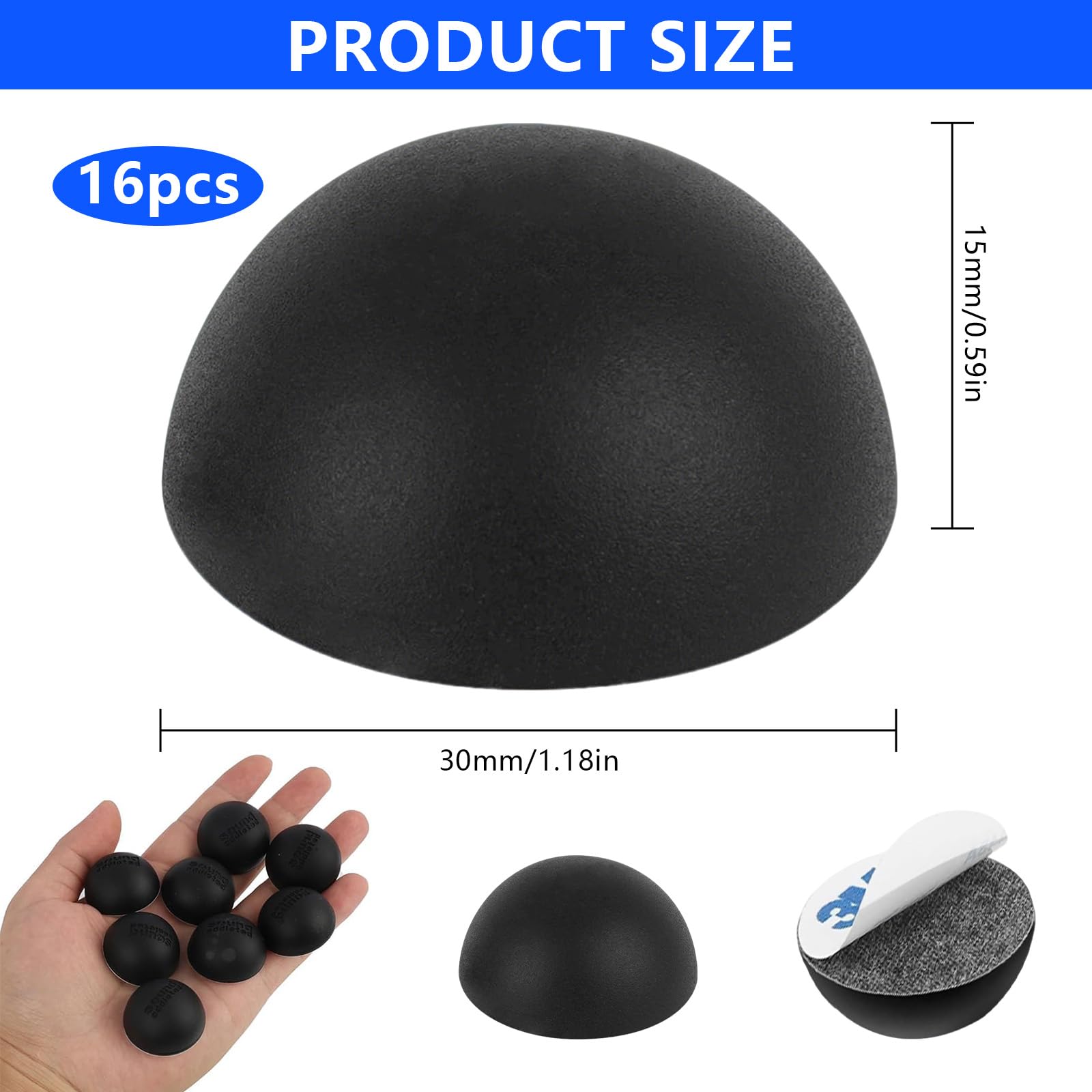 Piedini Isolanti Autoadesivi in Silicone 30mm x 15mm per Altoparlanti e Giradischi (Nero)